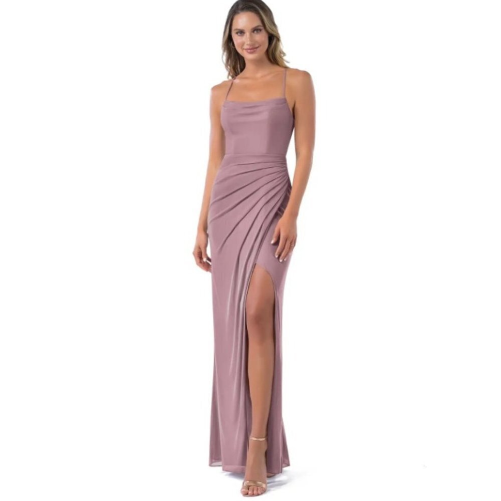 Azazie Women's Kalea Mesh Floor-Length Pleated Mermaid Bridesmaid Dress - A4